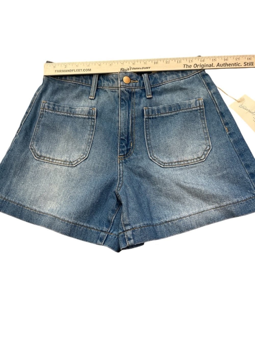 Universal Thread Medium Blue Denim Highest Rise A Line Jean Shorts - Picture 3 of 7